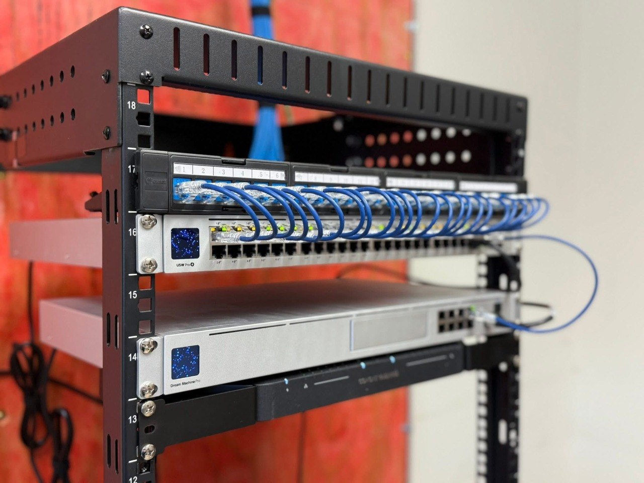 Arcomm Network Rack with Ubiquiti Equipment